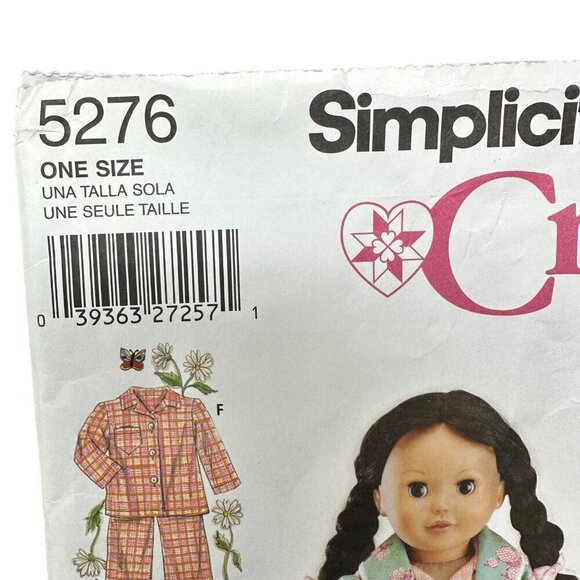 Simplicity 5276 Pattern 18in Doll Clothes Sewing Fashion Nightgown Robe Pajamas - Picture 2 of 9